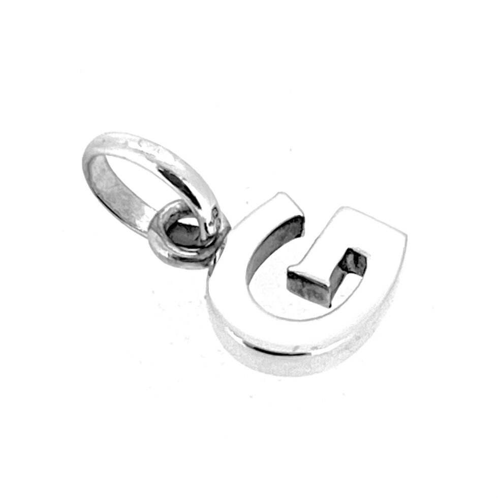 Block letter G charm on white background