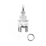 Armchair charm next to split ring