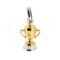 Close-up of gold vermeil trophy charm with silver bail
