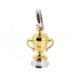 Close-up of gold vermeil trophy charm with silver bail