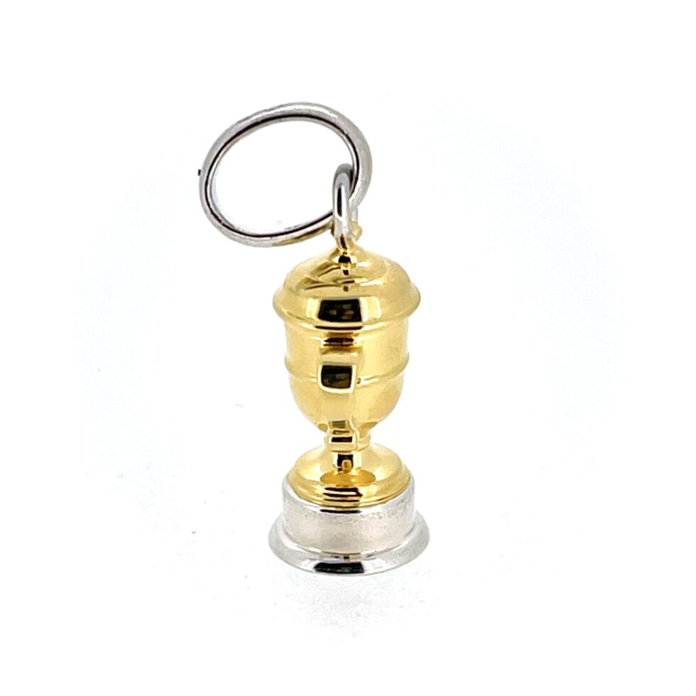 Side view of the trophy charm showing fine detailing