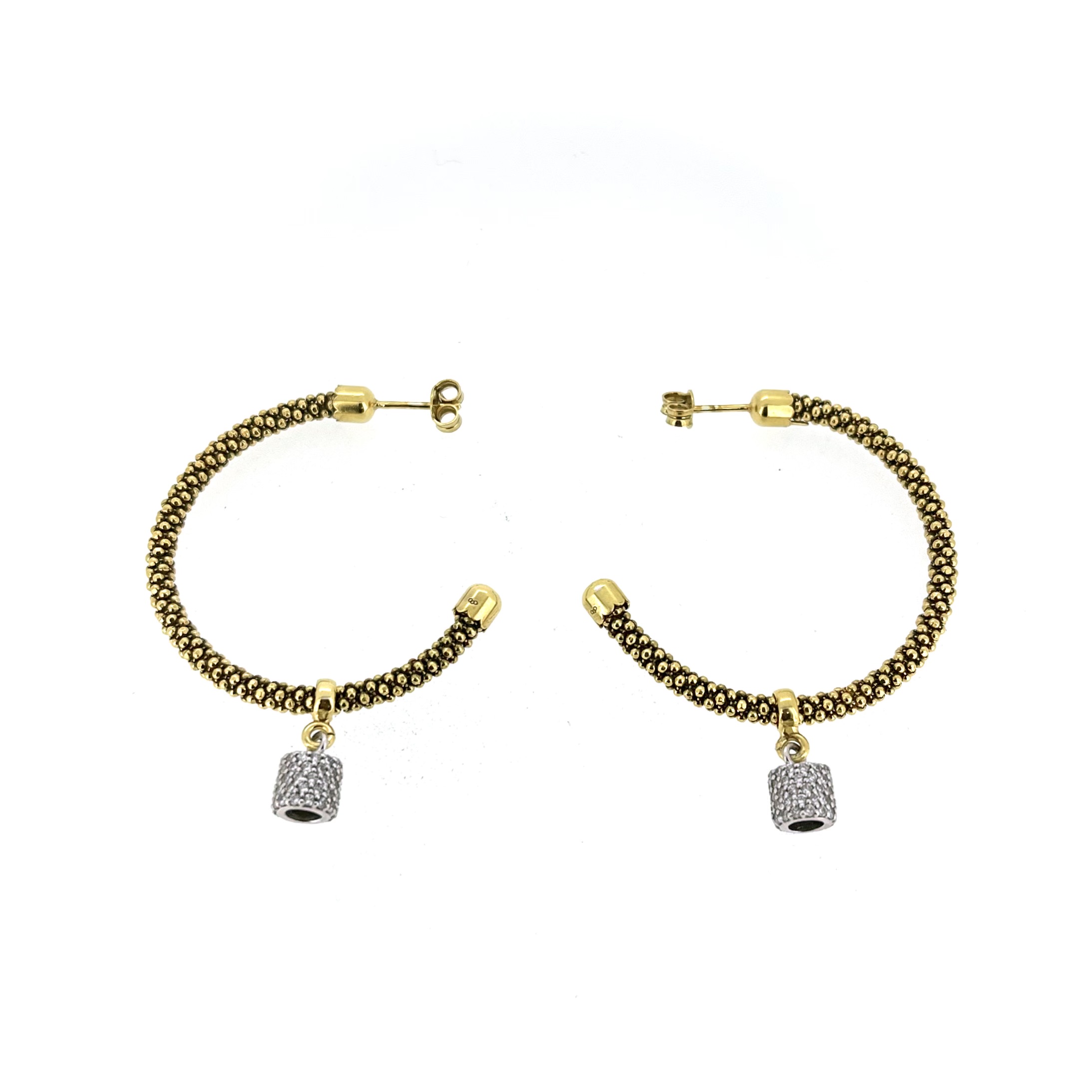 Sterling silver and 18ct gold vermeil hoop earrings