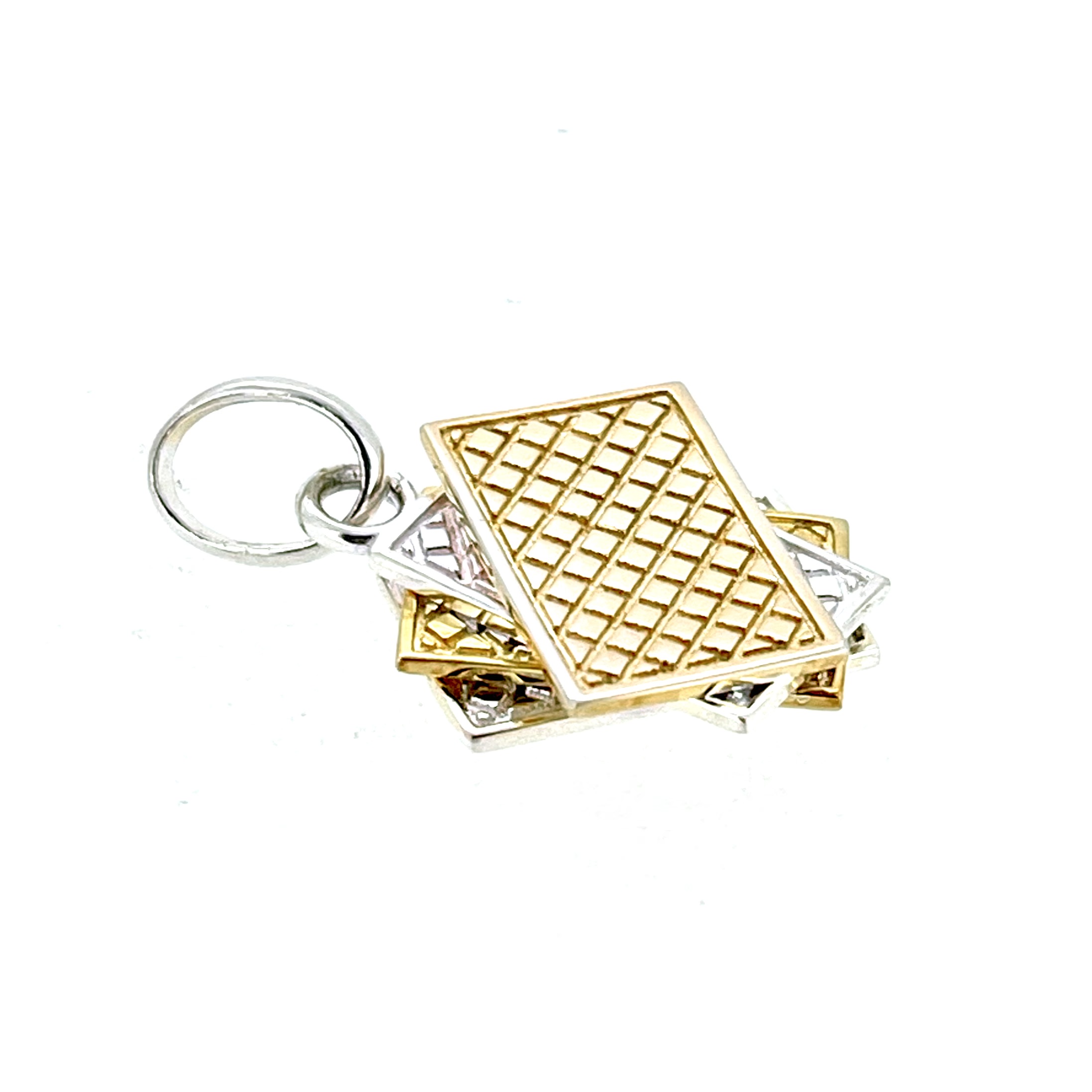 Bi-metallic finish of Links of London poker cards pendant