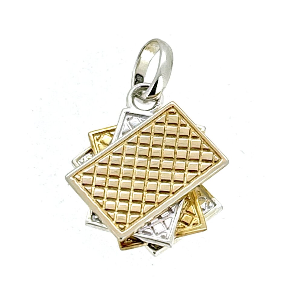 Engraved back pattern on Four Aces Poker Cards Charm