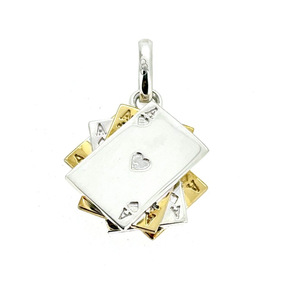 Links of London Four Aces Poker Charm in silver and gold vermeil