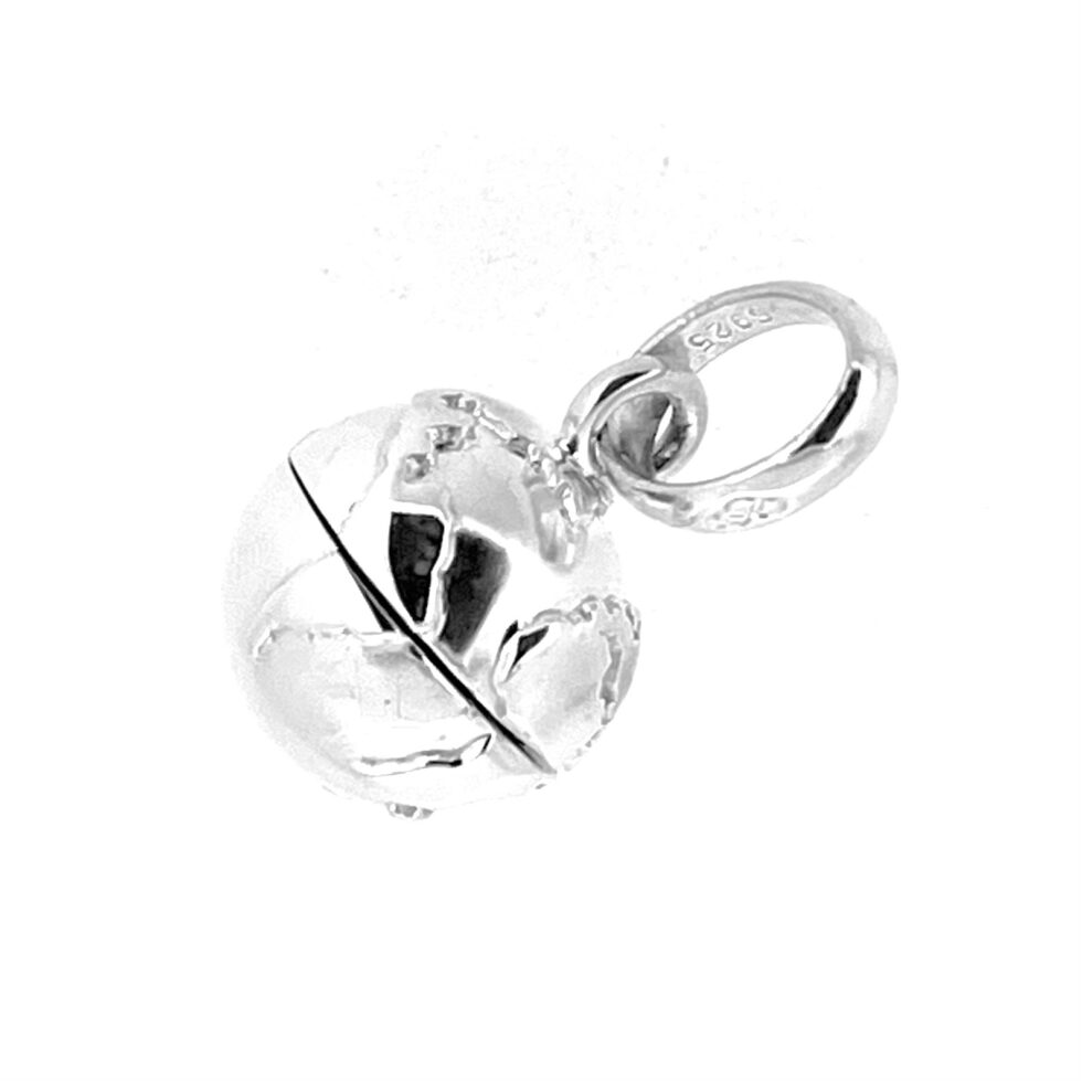 Polished sterling silver locket charm closed.
