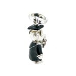 Side angle of sterling silver graduation bear charm