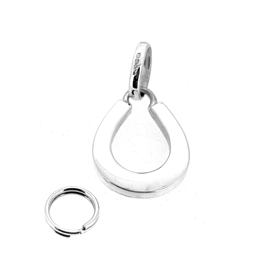 Horseshoe charm with split ring attached