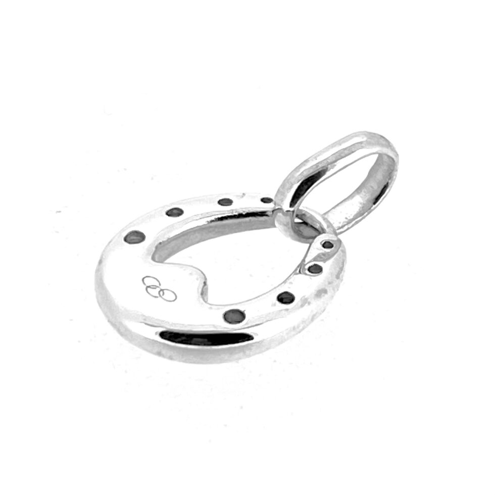 Side view of the classic horseshoe charm