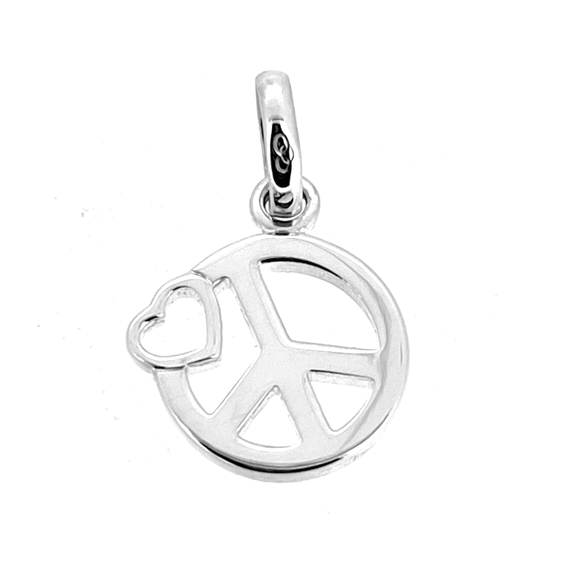 Vintage 2011 Links of London Peace & Love Charm close-up.