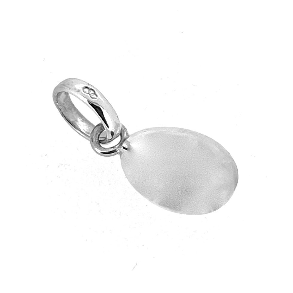 Charm laid flat with dimensions visible