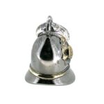 Side view of sterling silver police helmet charm