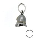 Sterling silver police helmet with split ring