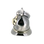 Restored police helmet charm on white background