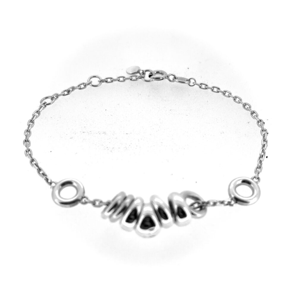 Vintage 2010 Links of London Sweetie Drop Bracelet laid flat on white