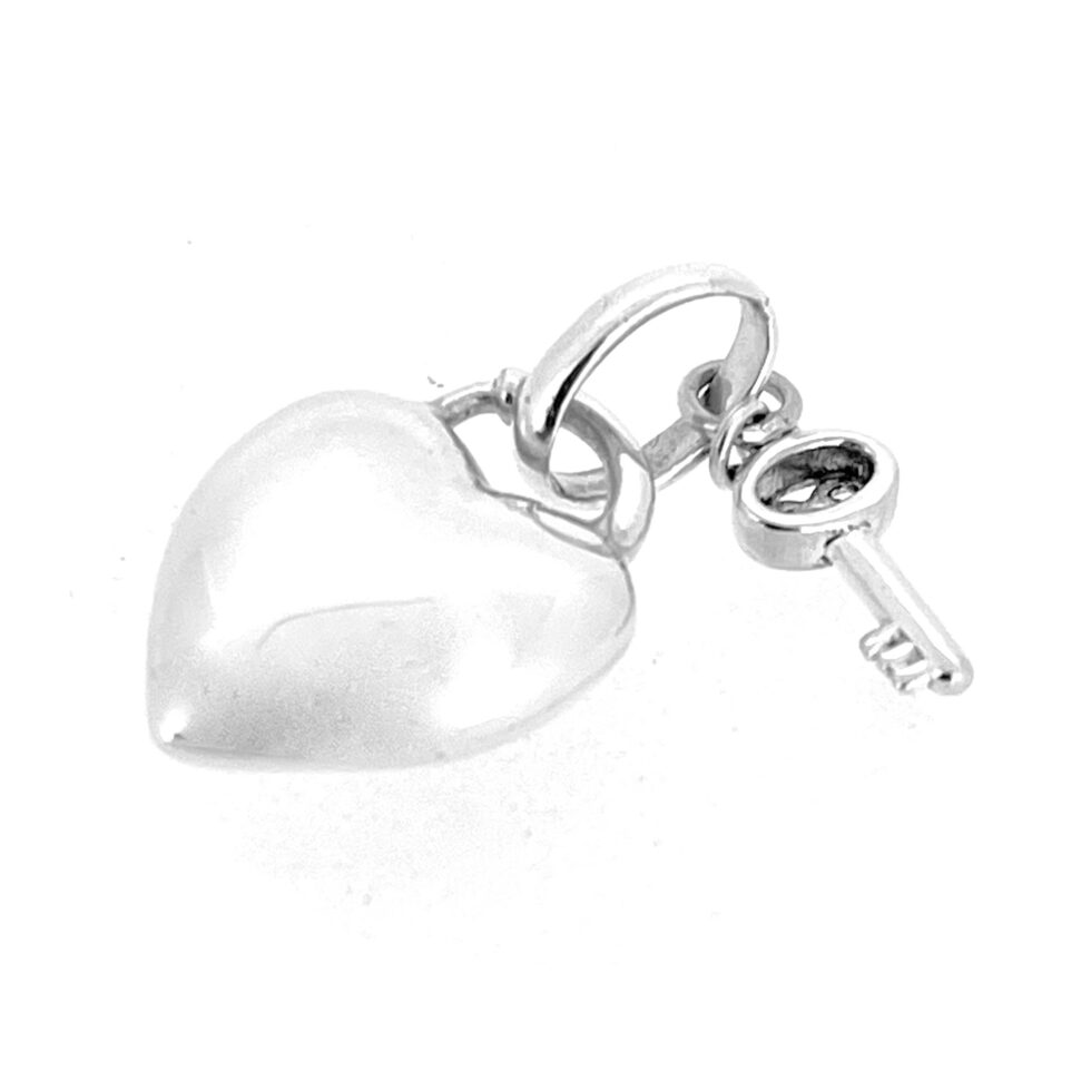 Back view of engraved sterling silver charm.