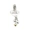 Front view of engraved heart charm in polished silver