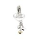 Front view of engraved heart charm in polished silver