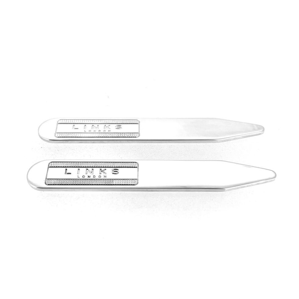 Links of London Grid Collar Stays front view