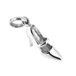 Charm standing upright to show stiletto shape