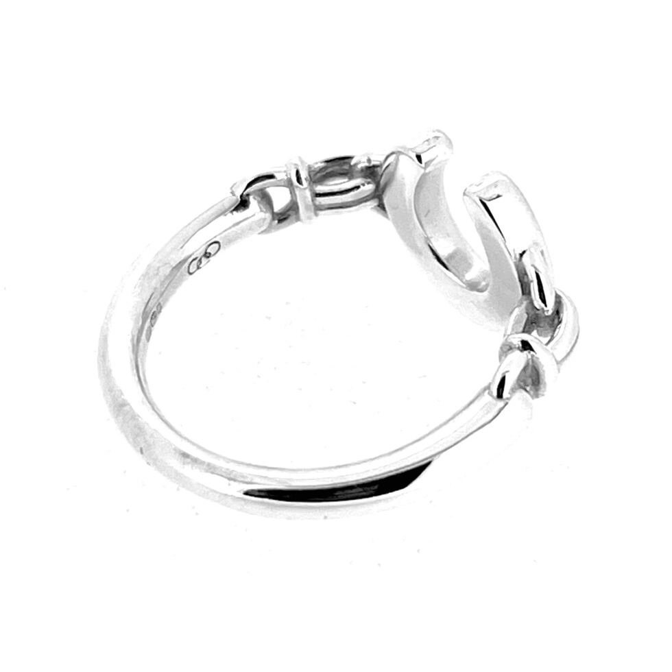 Vintage Links of London Horseshoe Ring | Sterling Silver Stirrup Shoulders | Ascot Style