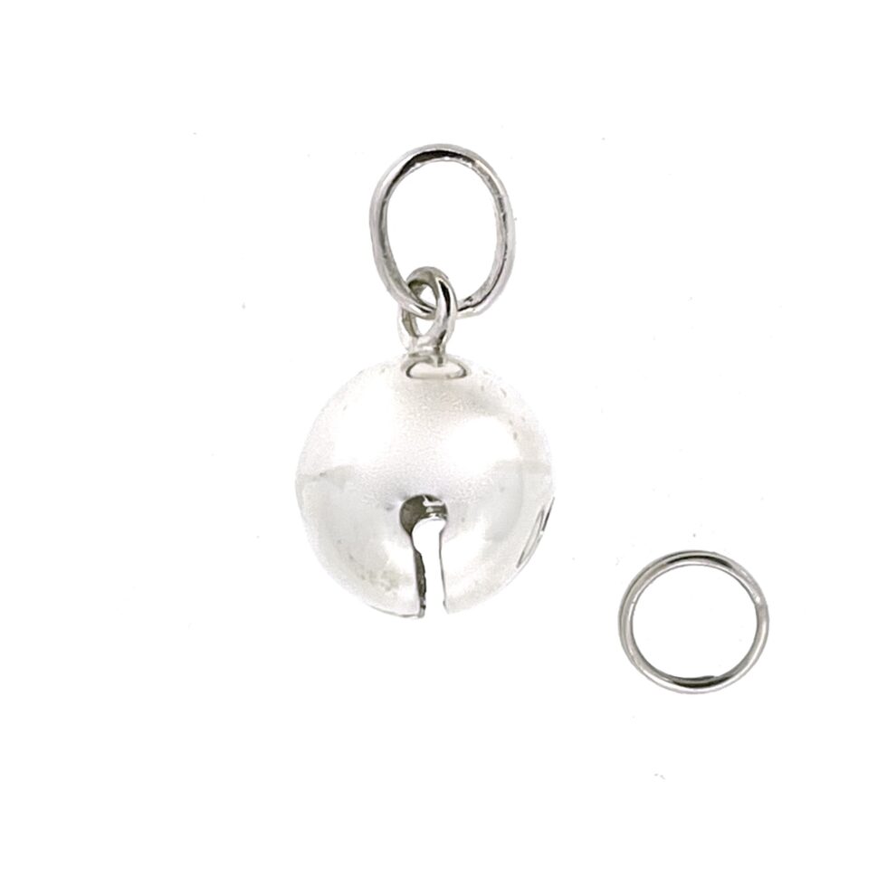 Sterling silver sleigh bell charm close-up