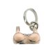 Pink enamel bra charm on white background