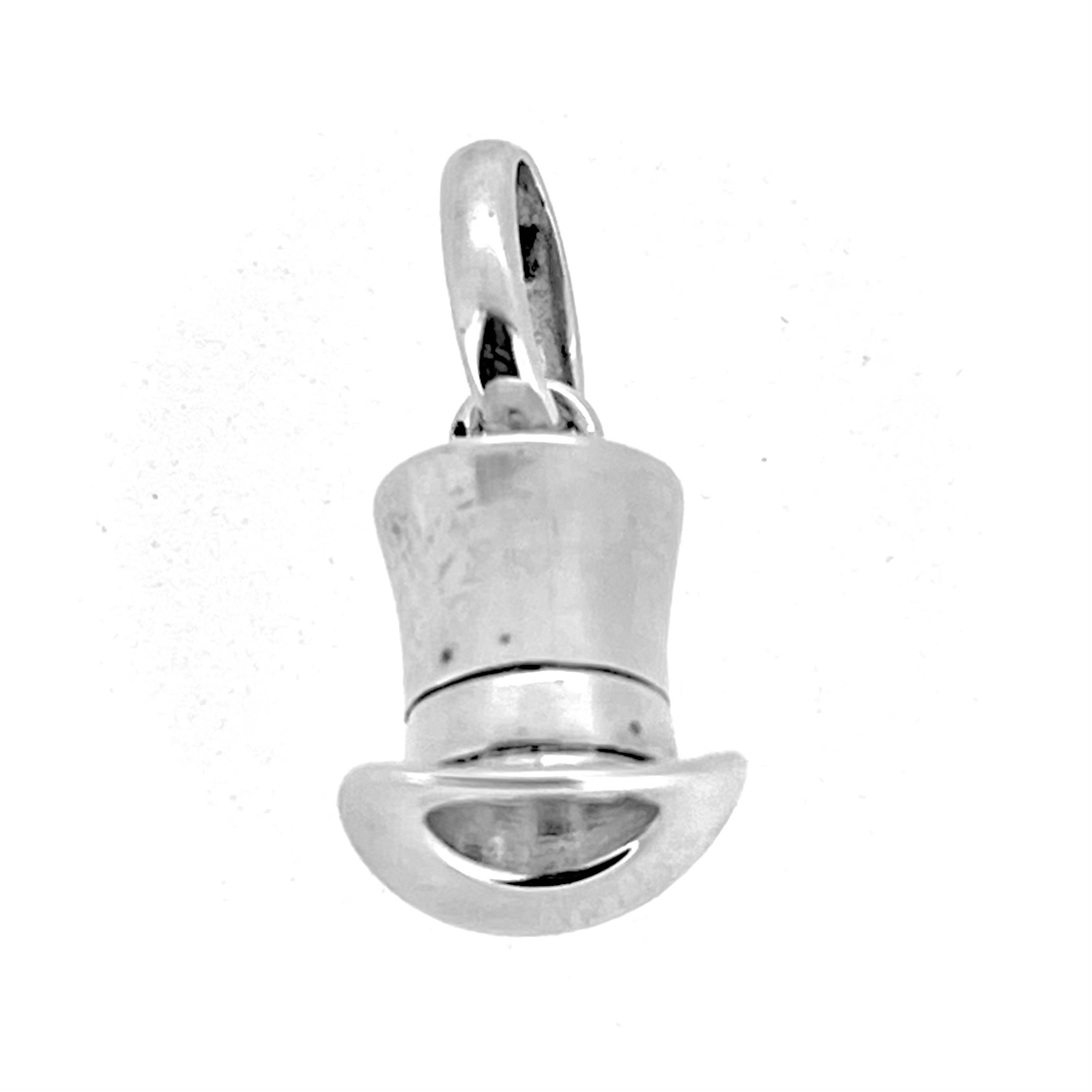 British racing-themed charm in polished silver