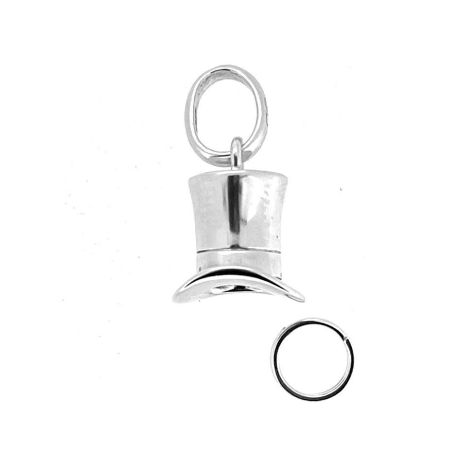 Vintage silver charm shaped as a top hat