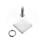 Back view of Baby on Board Charm showing smooth silver finish