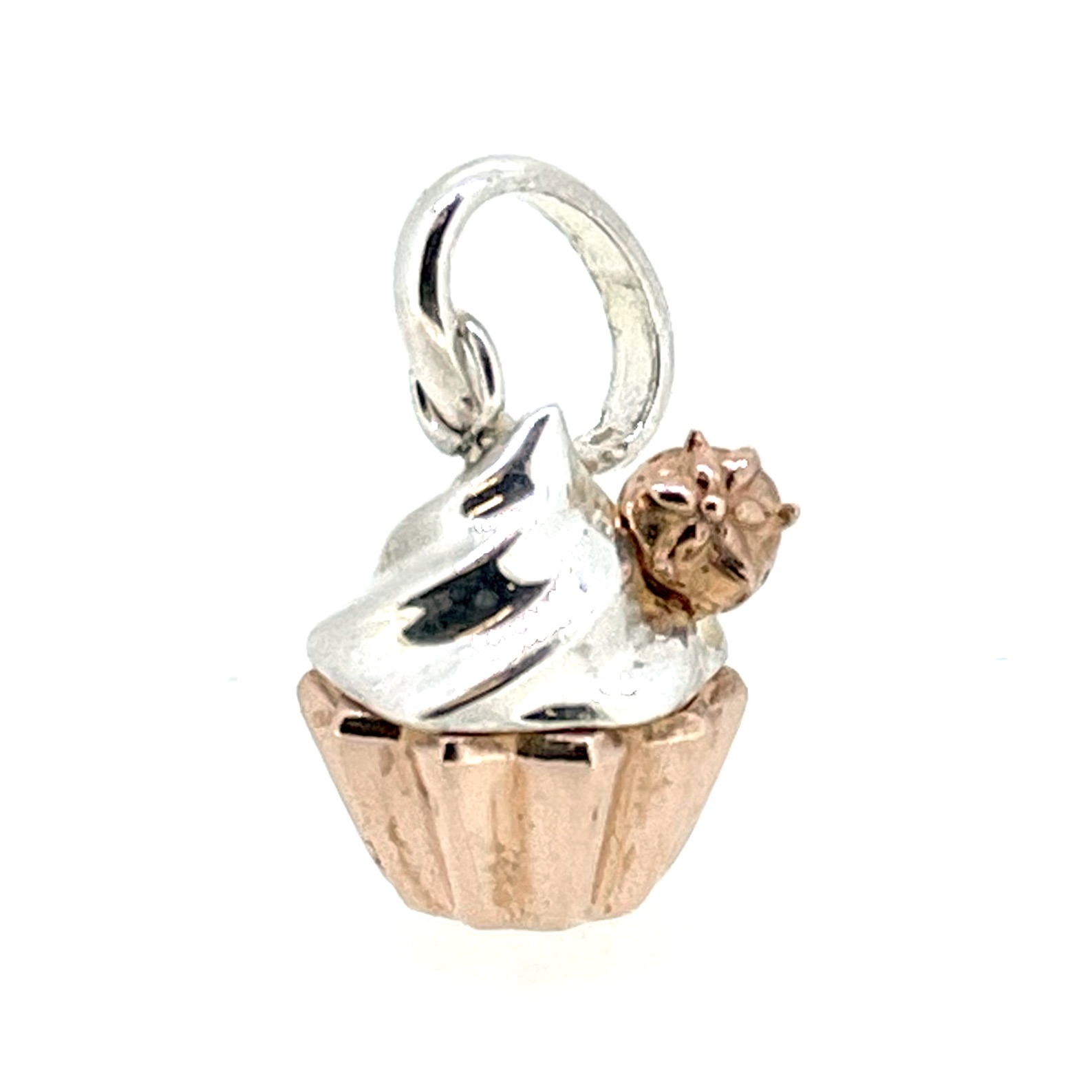 Links of London rose gold cupcake charm front view