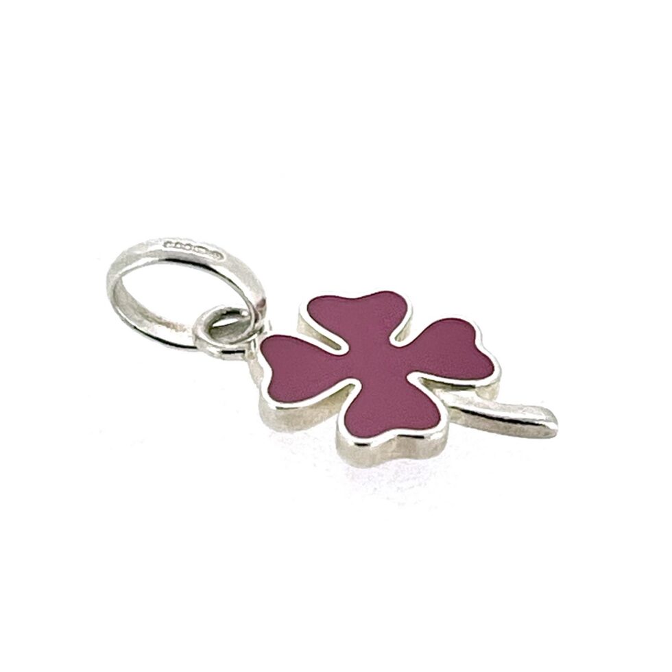 Links of London clover charm with polished silver border