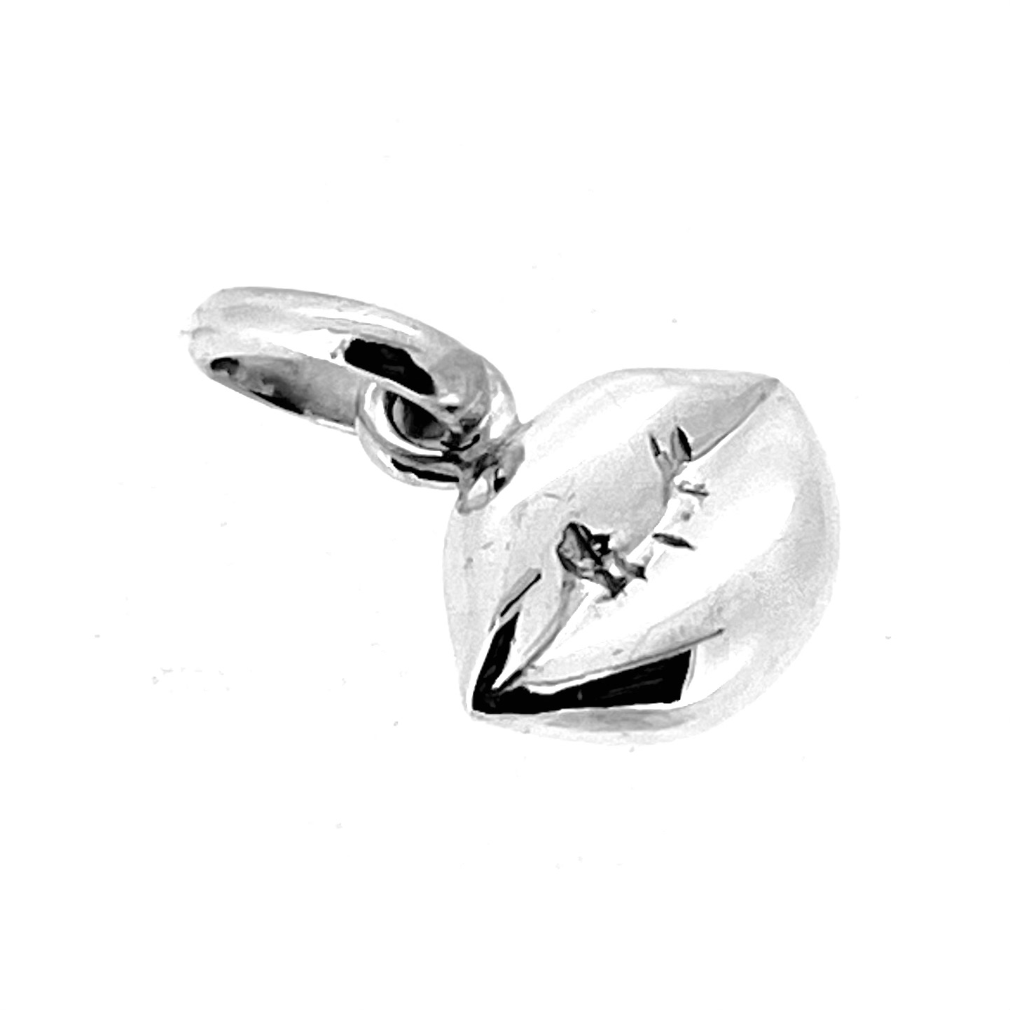 Sterling silver Lips Charm showing playful design detail