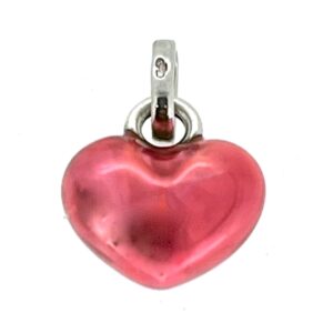 Vintage Links of London Mini Heart Charm with red enamel front view
