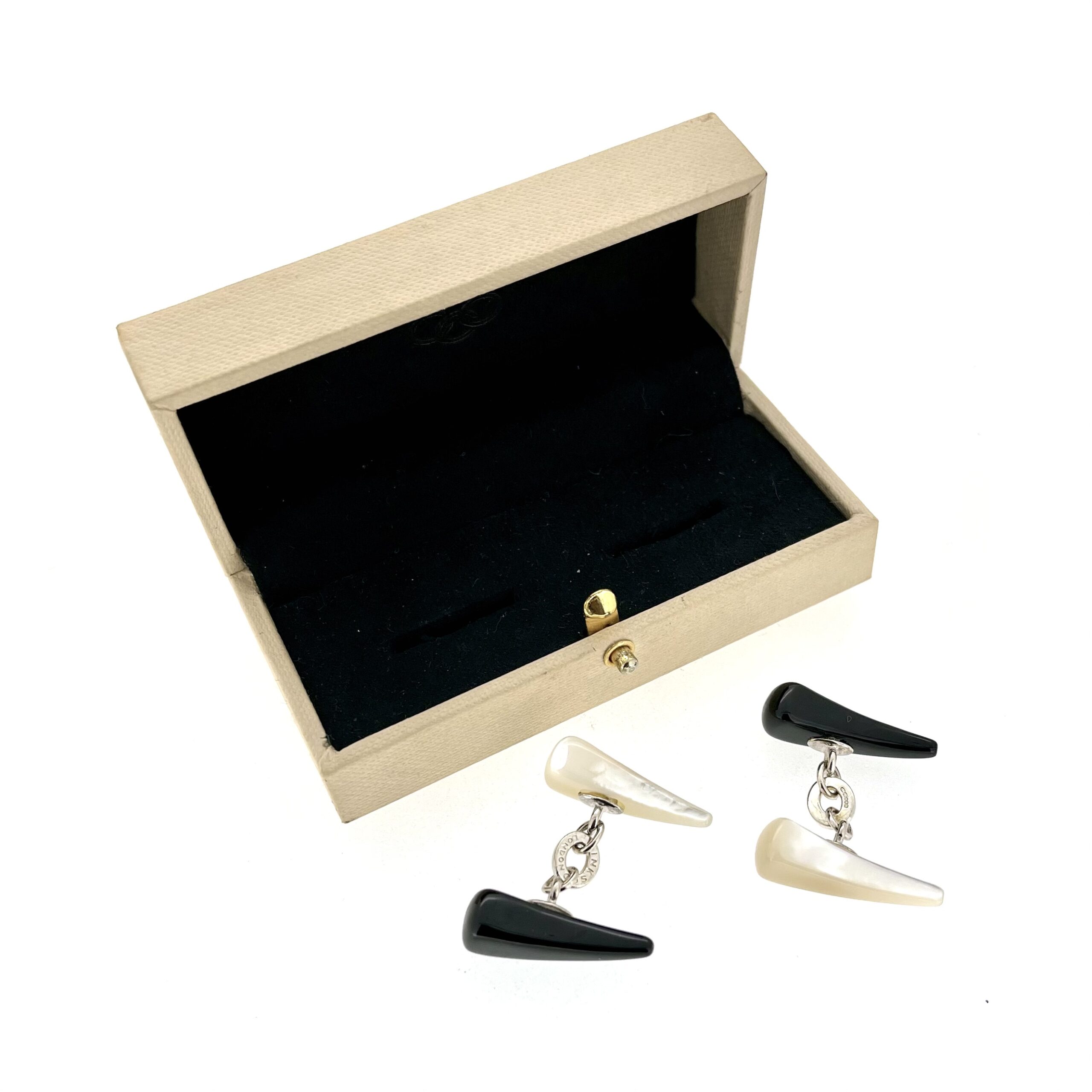 Original vintage Links of London cufflink box interior view