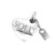 Sterling silver heart charm with 1M tag and three-ring logo
