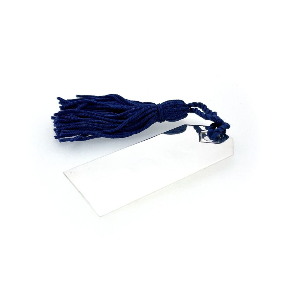 Side view showing slim 0.5mm profile of bookmark