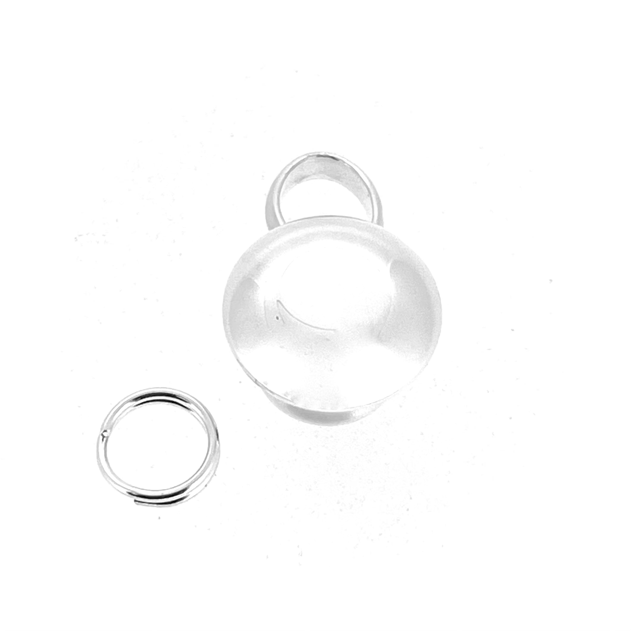 Silver saucer charm with attached tea cup