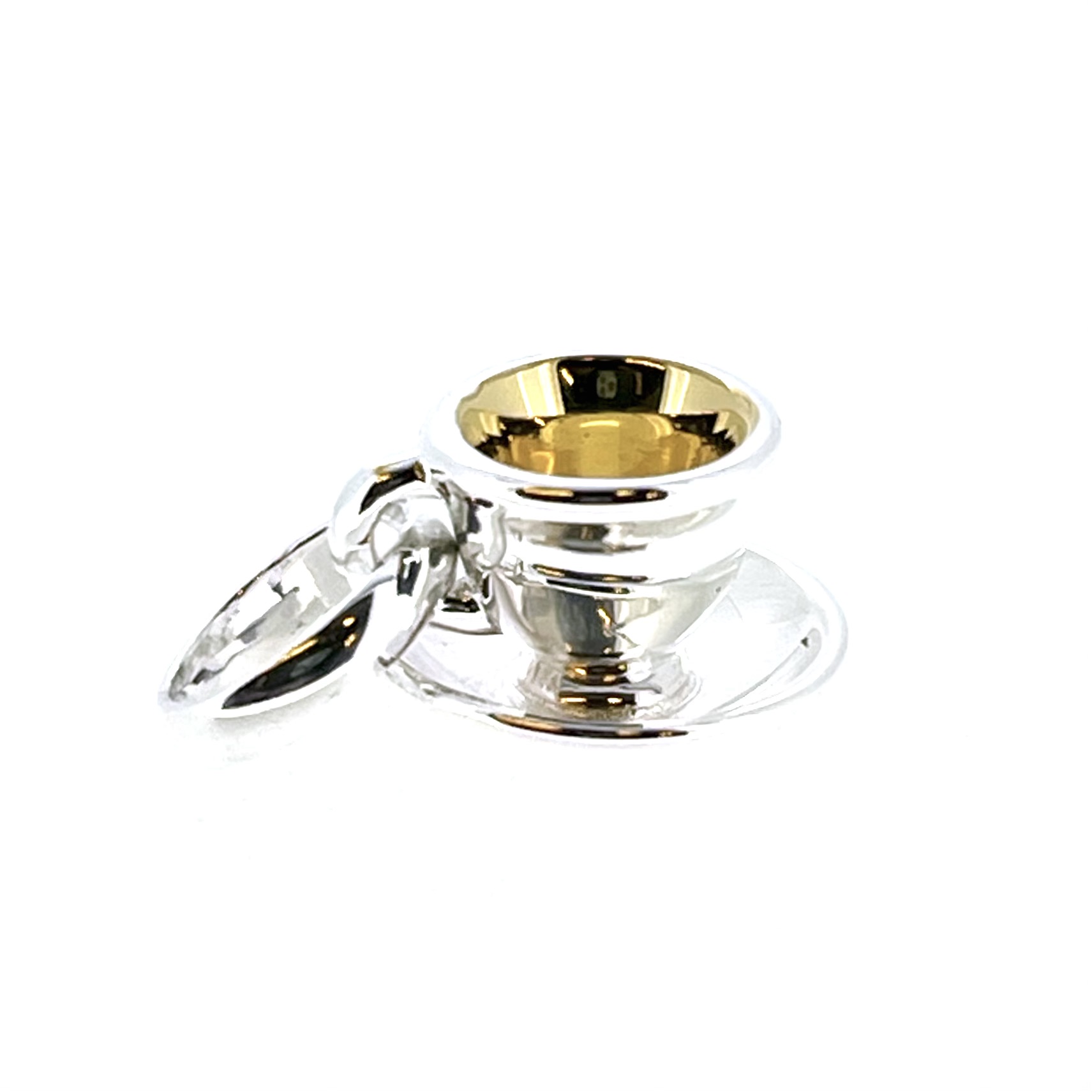 Sterling silver teacup charm on saucer from Links of London