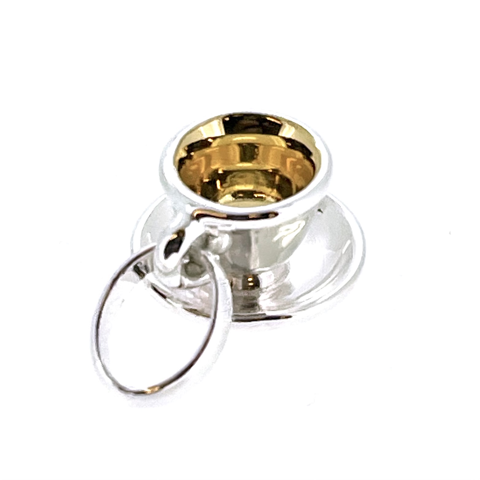 Links of London Tea Cup & Saucer Charm with gold vermeil interior
