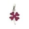 Links of London pink enamel four-leaf clover charm front view