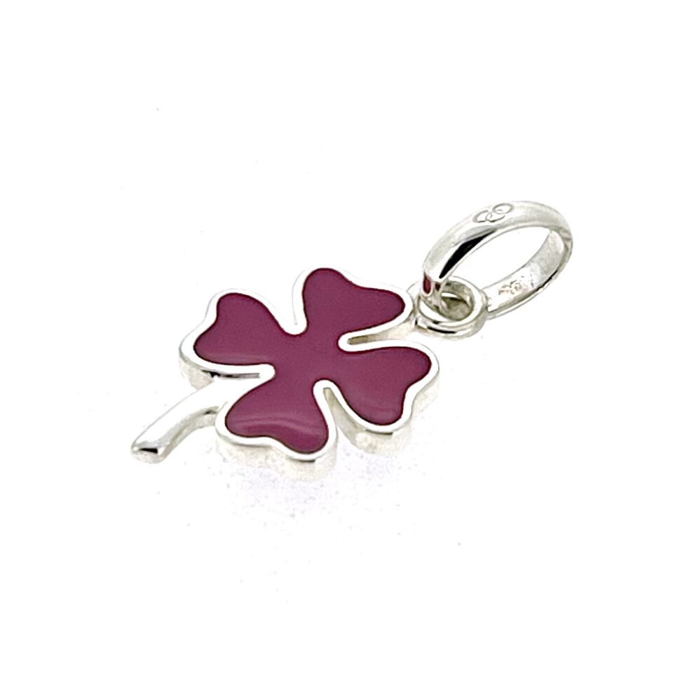 Vintage 2010 Links of London Four-Leaf Clover Charm – Sterling Silver & Pink Enamel