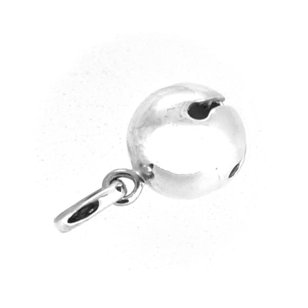 Links of London silver bell showing traditional slit construction