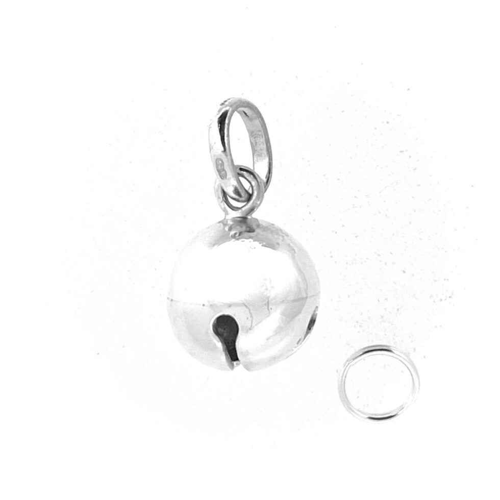 Sterling silver bell charm with pierced lower detailing