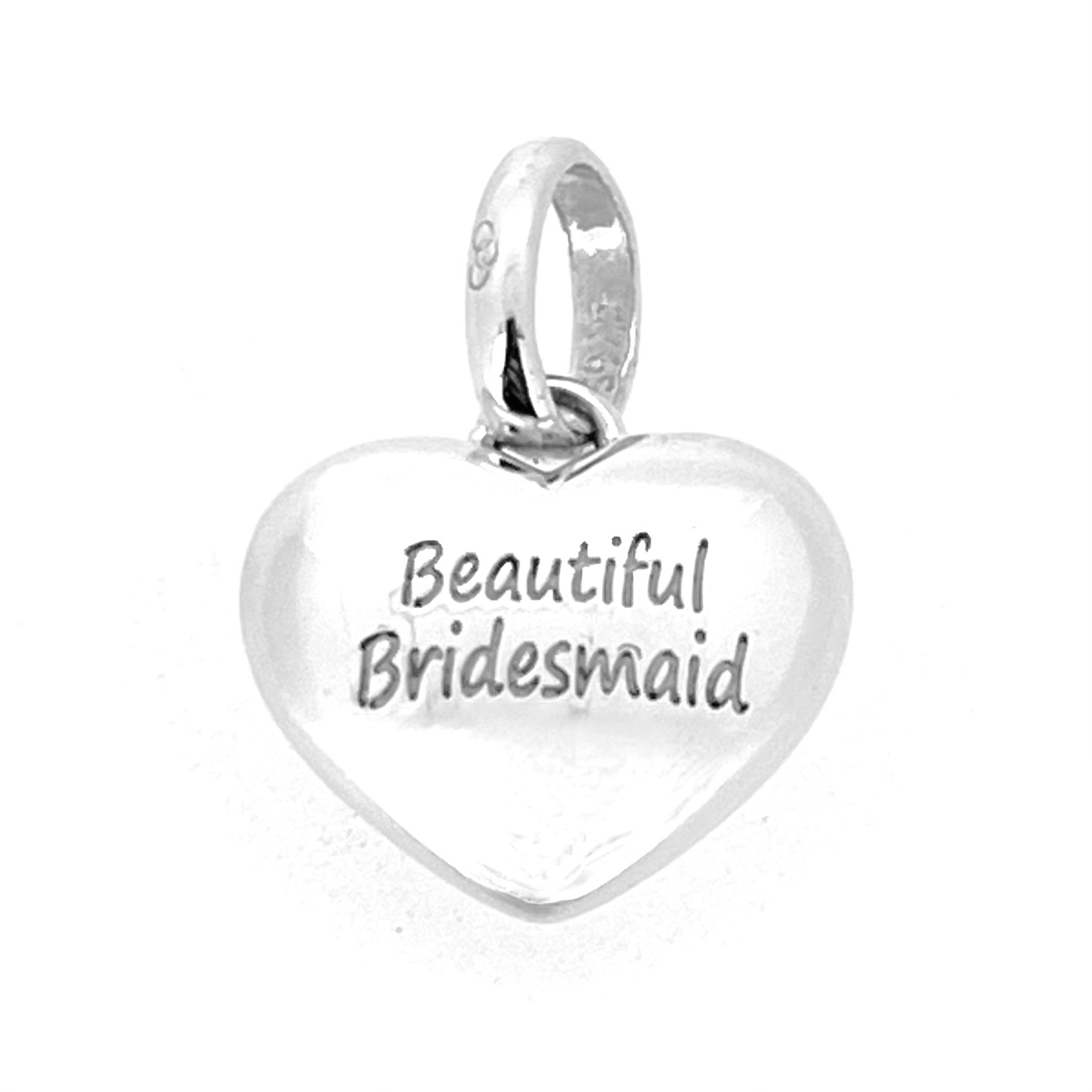 Vintage Links of London “Beautiful Bridesmaid” Heart Charm front view