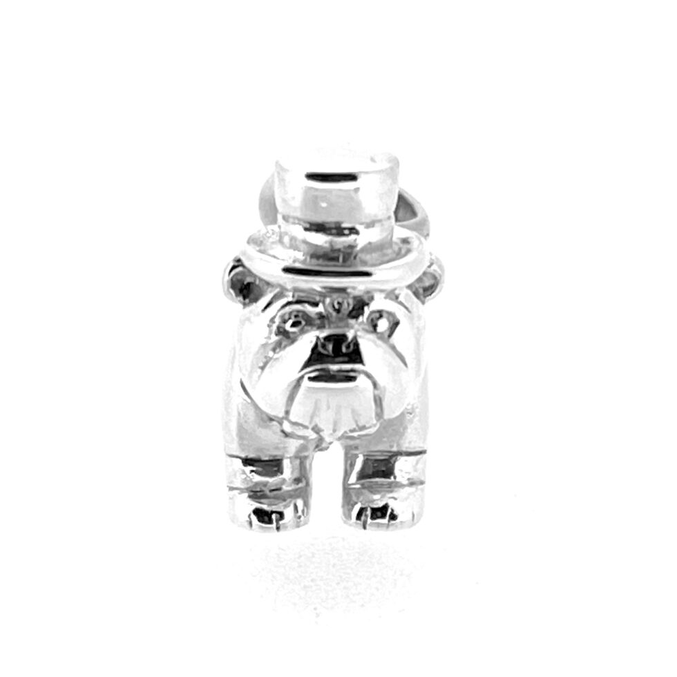 Vintage Links of London British Bulldog Top Hat Charm sterling silver front view