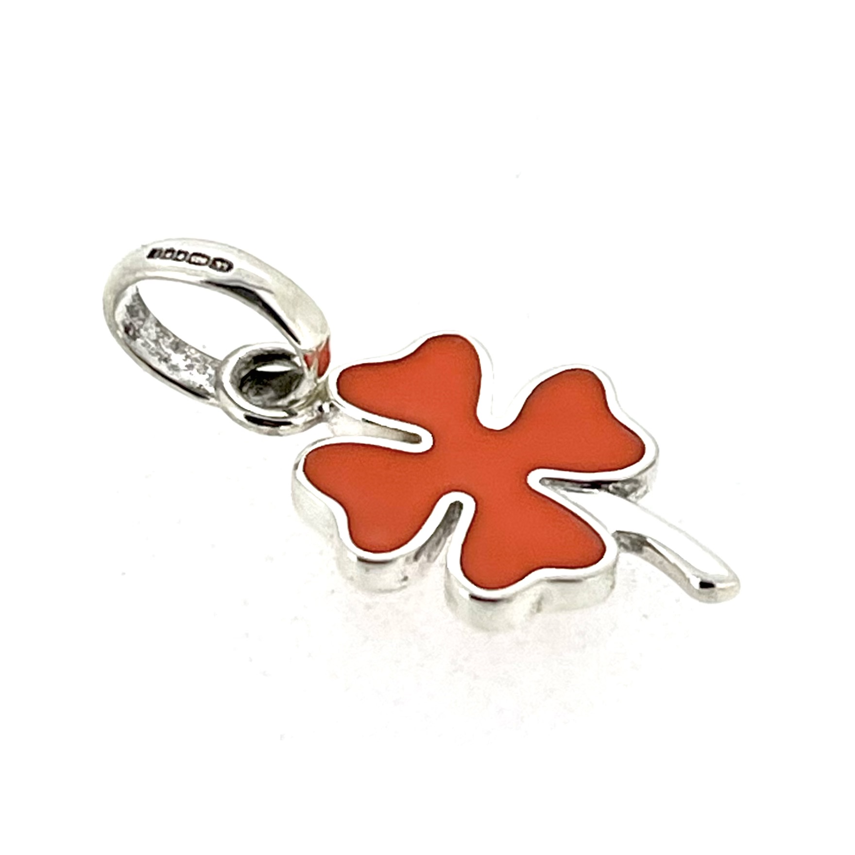 2010 hallmark date letter on vintage orange enamel clover charm