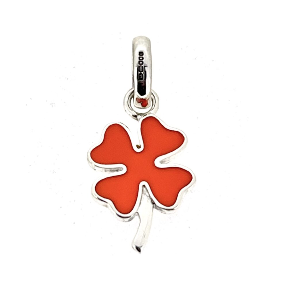 Vintage Links of London clover charm polished silver finish
