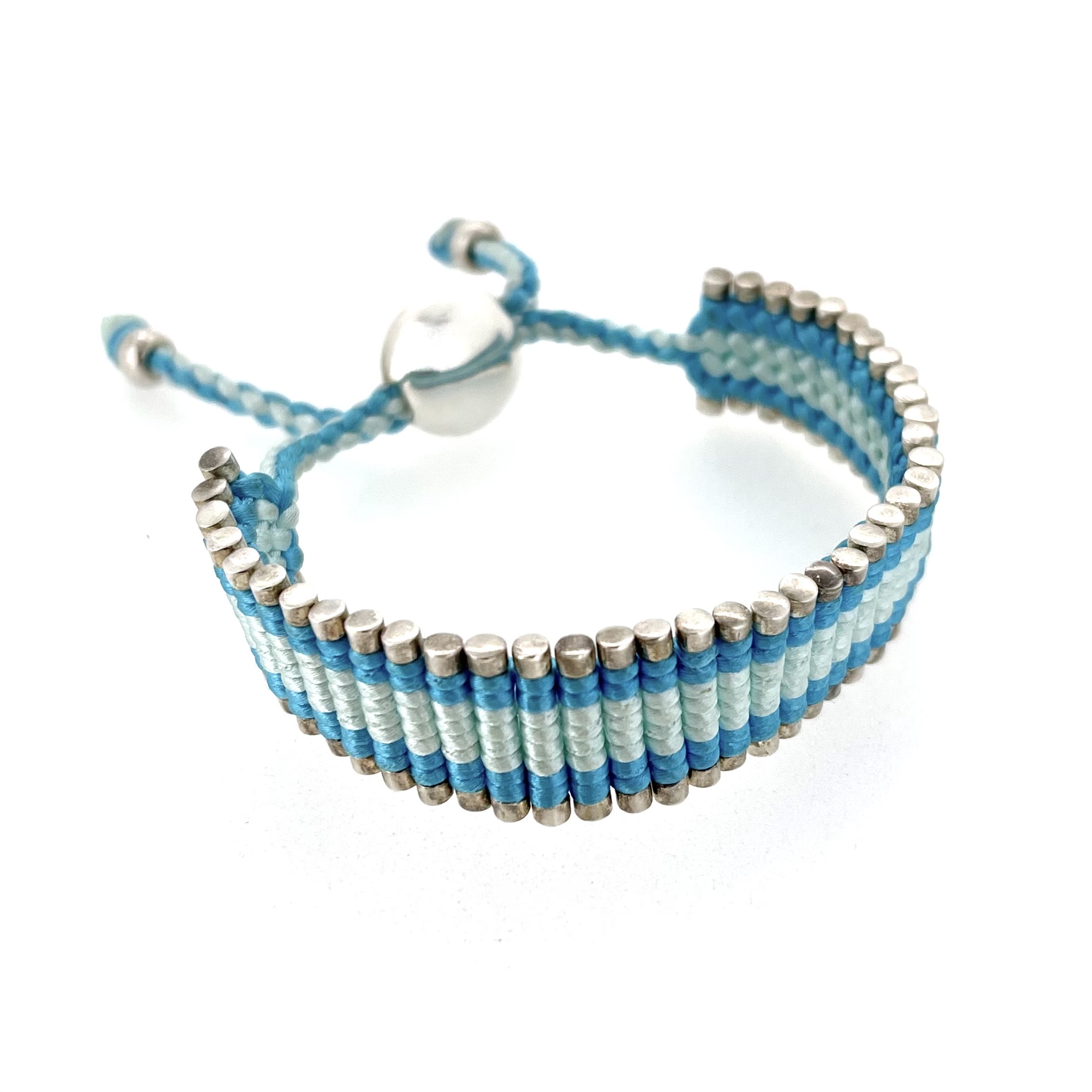 Sterling silver links with woven cord vintage Links of London bracelet