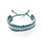 Vintage 2009 Links of London Friendship Bracelet aqua blue light blue front view
